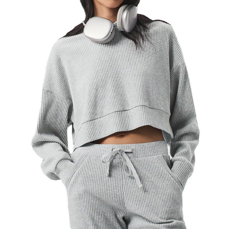 product-Autumn Winter Corduroy Sports Leisure Set Loose Fitness Running Tracksuits-Ruiteng-img