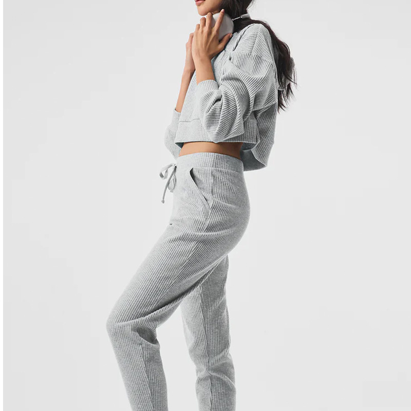 product-Ruiteng-Autumn Winter Corduroy Sports Leisure Set Loose Fitness Running Tracksuits-img