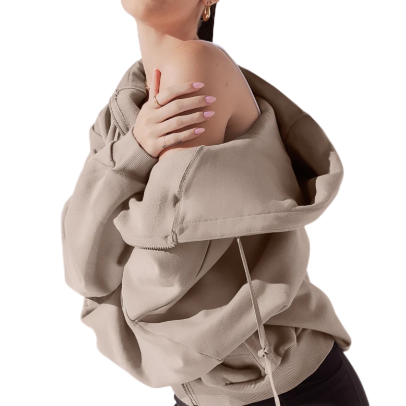 product-Ruiteng-Adjustable Buckle Drawstring Fleece Zipper Hoodie-img