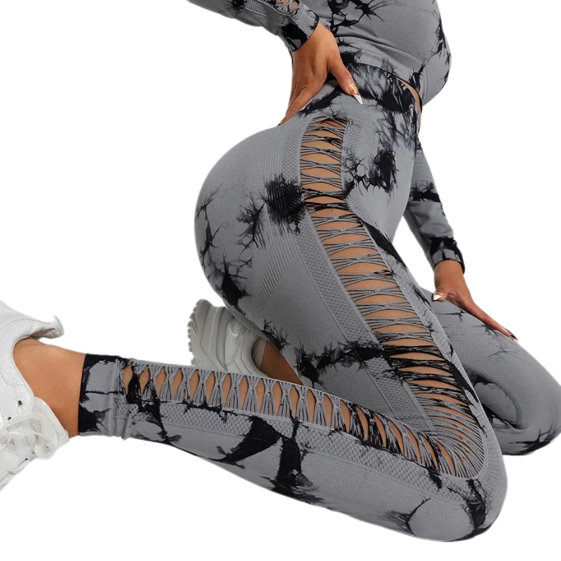 product-Seamless Gym Custom Logo Tie Dye Yoga Suit For Women-Ruiteng-img