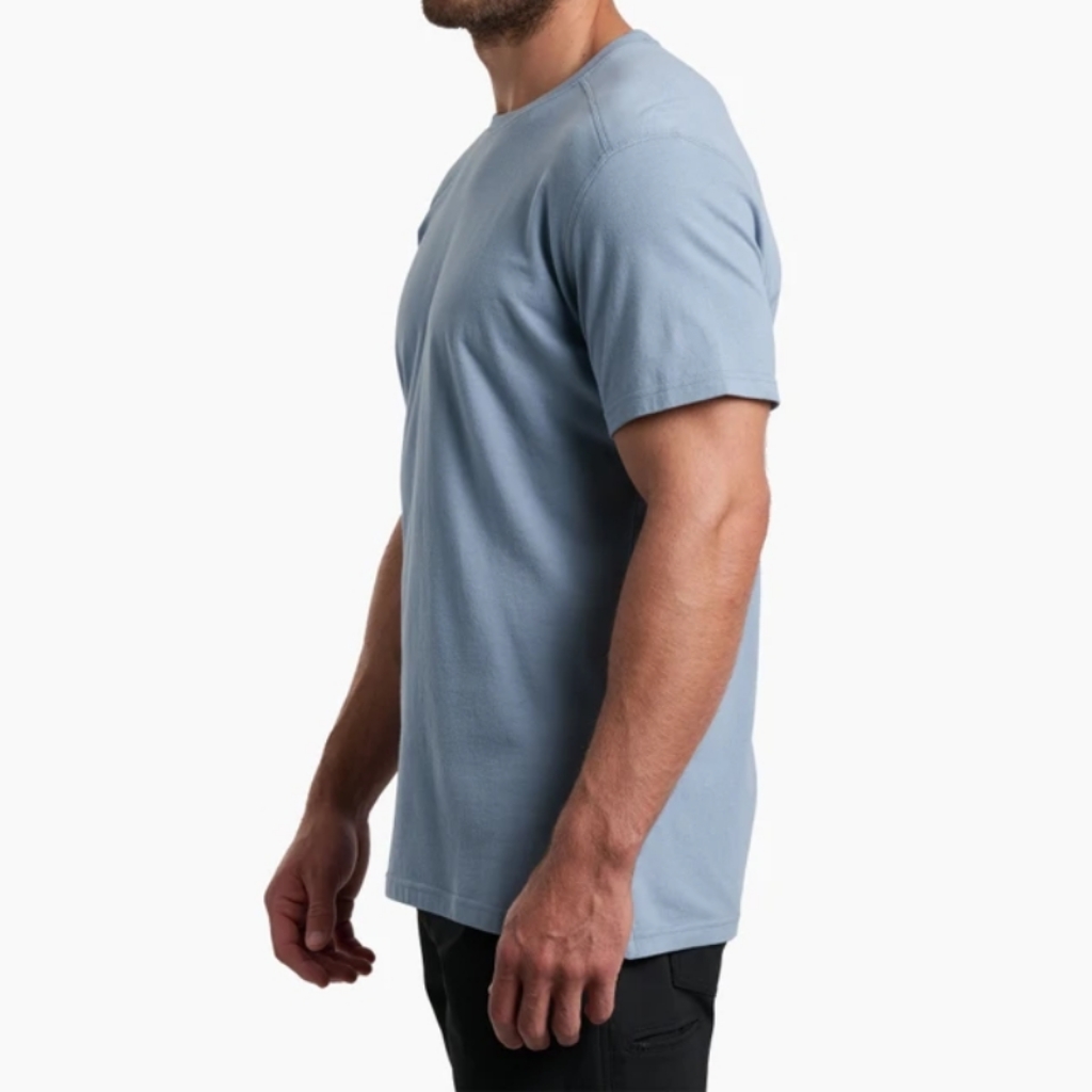 product-Plain Cotton Side Slit Sport T-shirt-Ruiteng-img