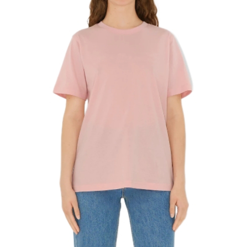 product-Pink Plain Custom Logo Cotton Loose Fit CasualT-shirt-Ruiteng-img