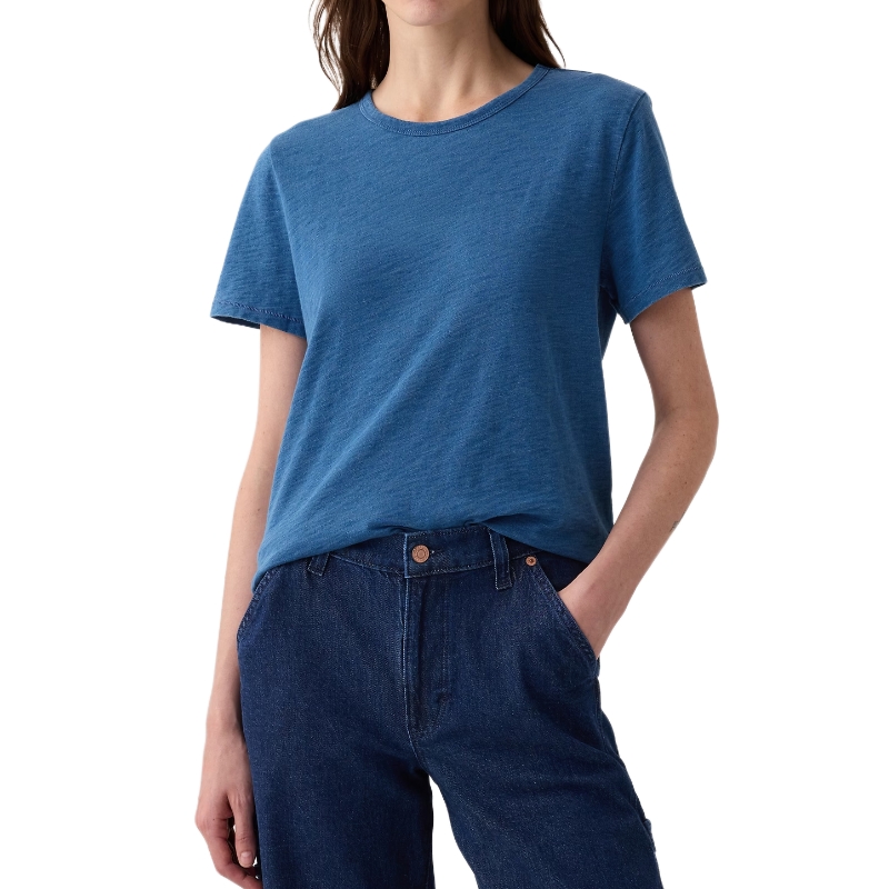 product-Ruiteng-Women Casual Loose Stretch Vintage Indigo Crewneck T-Shirt-img