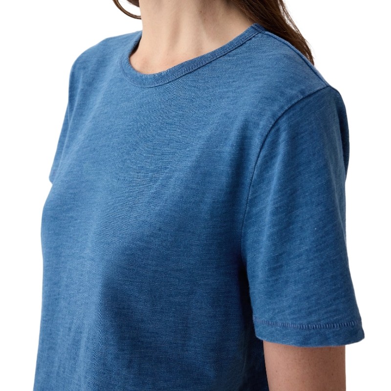 product-Women Casual Loose Stretch Vintage Indigo Crewneck T-Shirt-Ruiteng-img