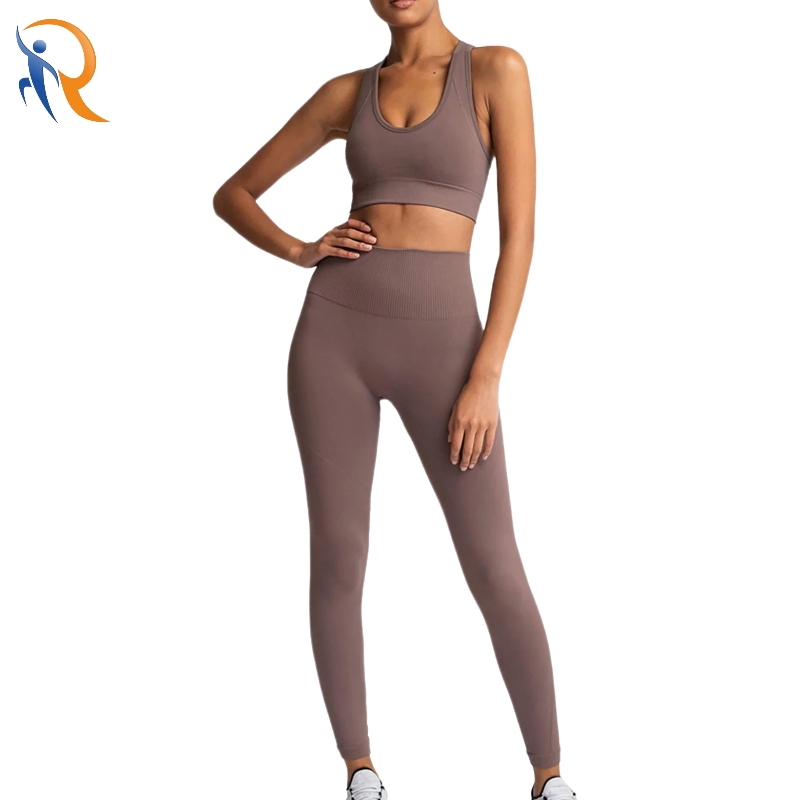 Solid Color Sleeveless Bra Top Tight Leggings Activewear Gym Suit Yoga Workout Sets