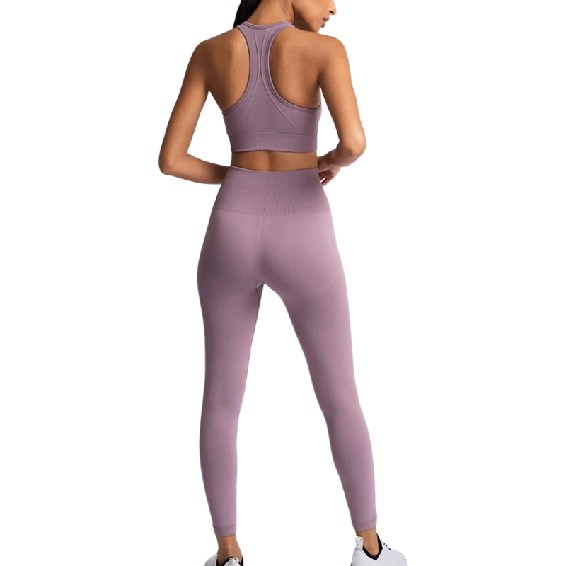 product-Ruiteng-Solid Color Sleeveless Bra Top Tight Leggings Activewear Gym Suit Yoga Workout Sets-