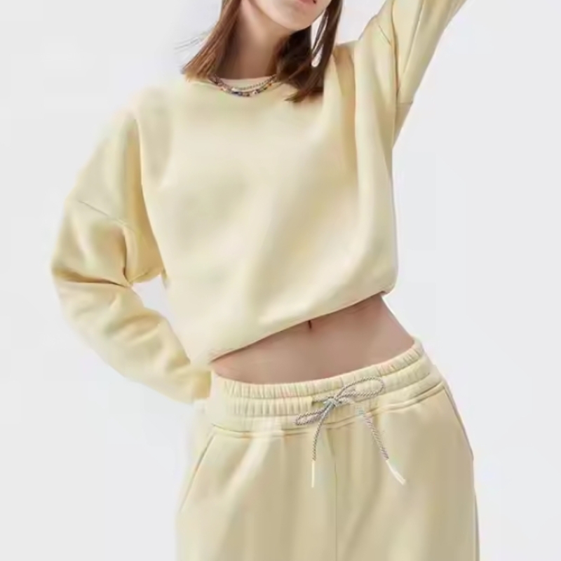 product-Blank Custom Crewneck Sweatshirt Tracksuit Womens Sets-Ruiteng-img