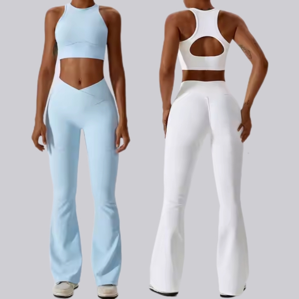 product-Ruiteng-Women Hollow Back Crop Top V Cut Flared Wide Leg Sweatpants Two Piece Yoga Sets-img