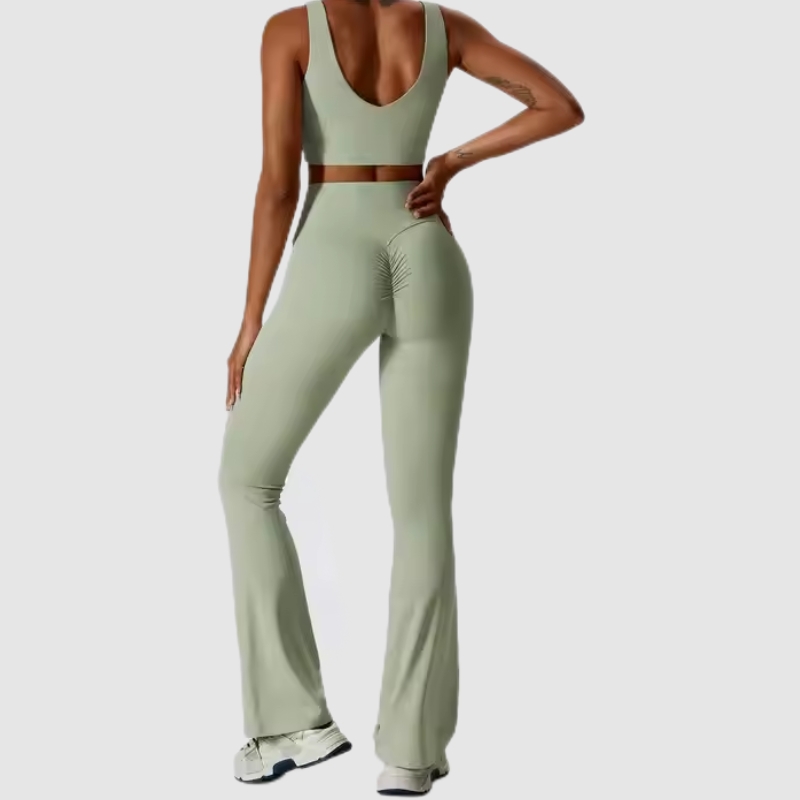 product-Ruiteng-2 Piece V Shaped Backless Active Wear Flare Leggings Gym Yoga Sport Sets-img