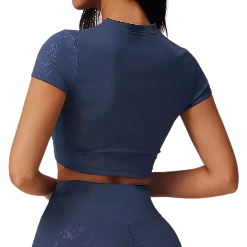 product-Ruiteng-Custom Gym Short Sleeve Yoga Shirts Crop Top For Women-img