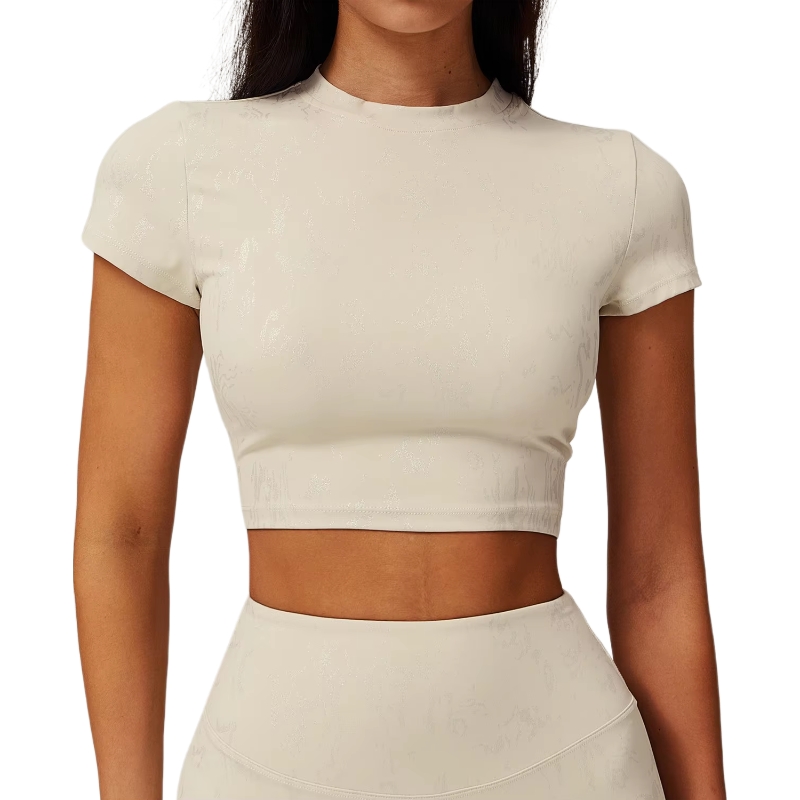 product-Custom Gym Short Sleeve Yoga Shirts Crop Top For Women-Ruiteng-img