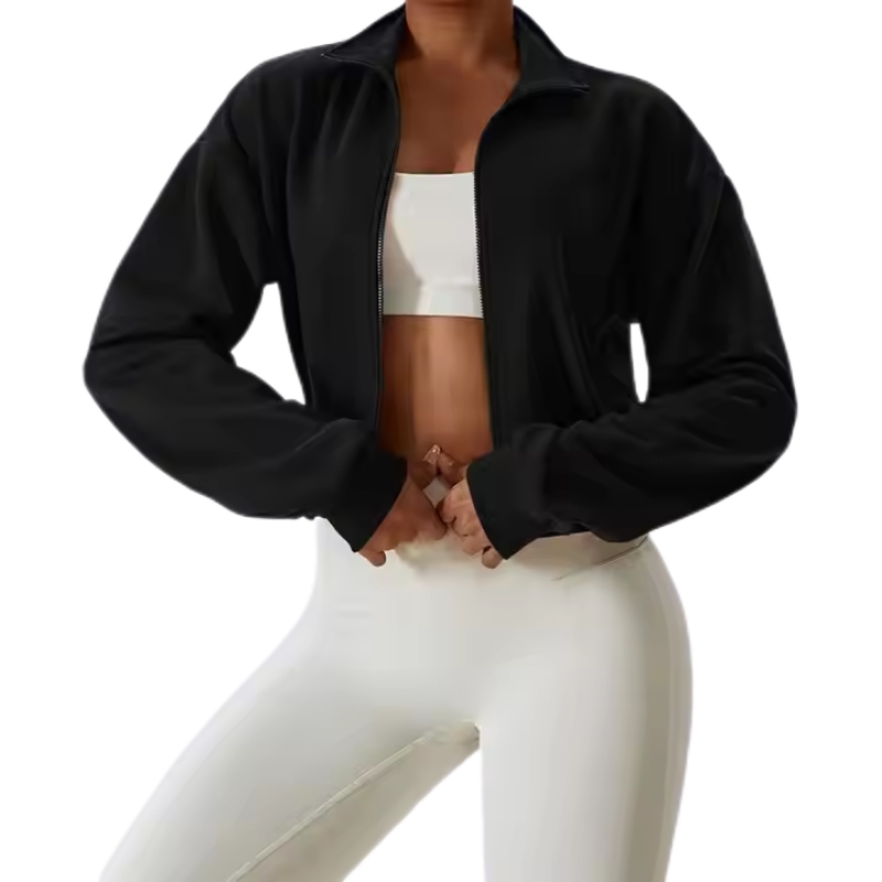 product-Ruiteng-Women Zip Up Slim Crop Top Gym Fitness Long Sleeves Yoga Sport Jacket-img
