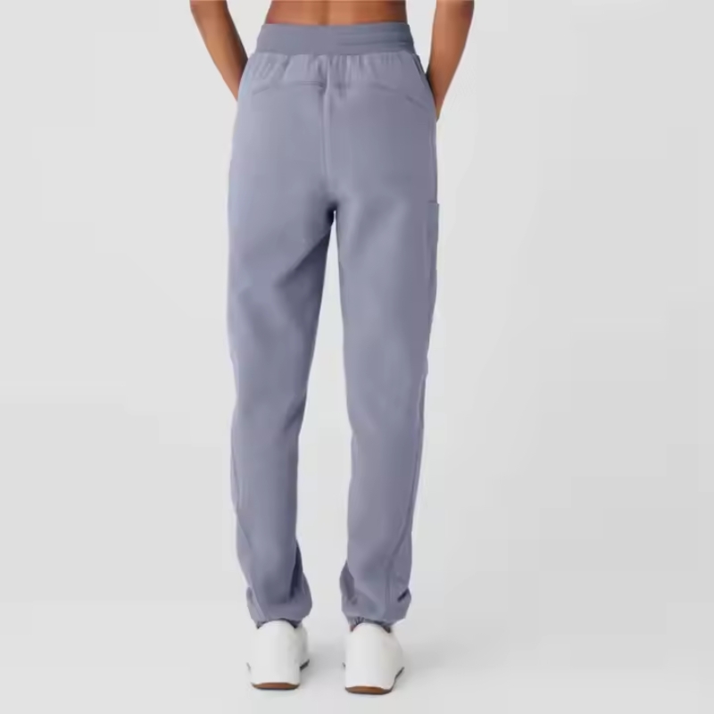 product-Ruiteng-Womens Elastic Waist Drawstring Patchwork Polar Fleece Joggers-img