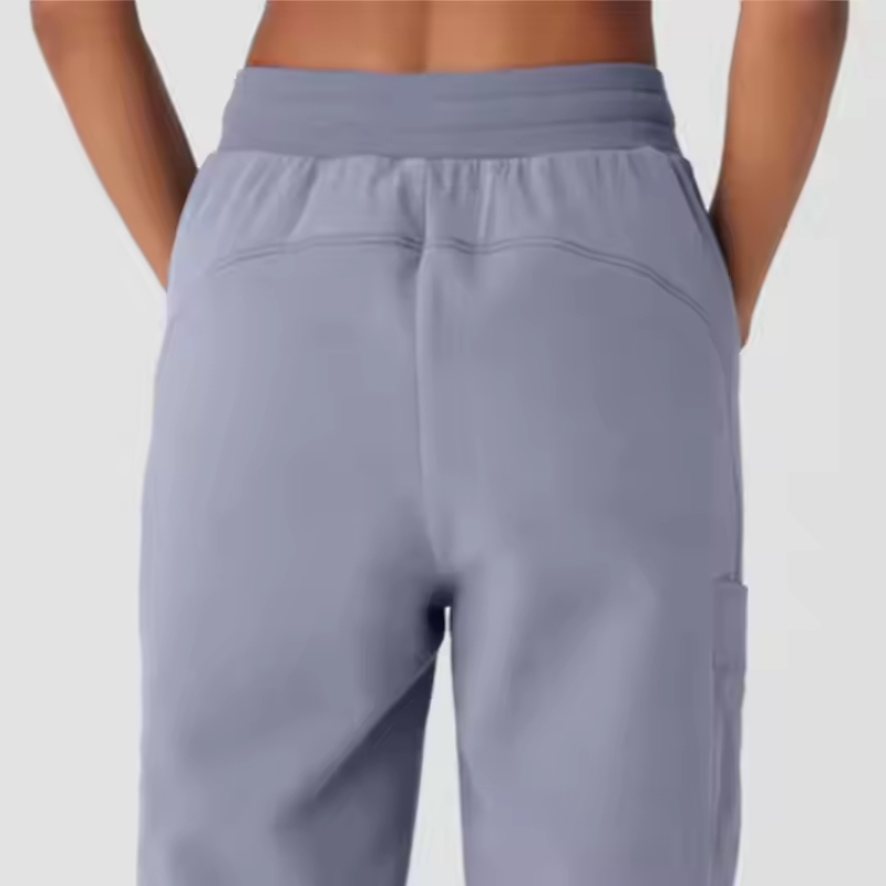 product-Womens Elastic Waist Drawstring Patchwork Polar Fleece Joggers-Ruiteng-img