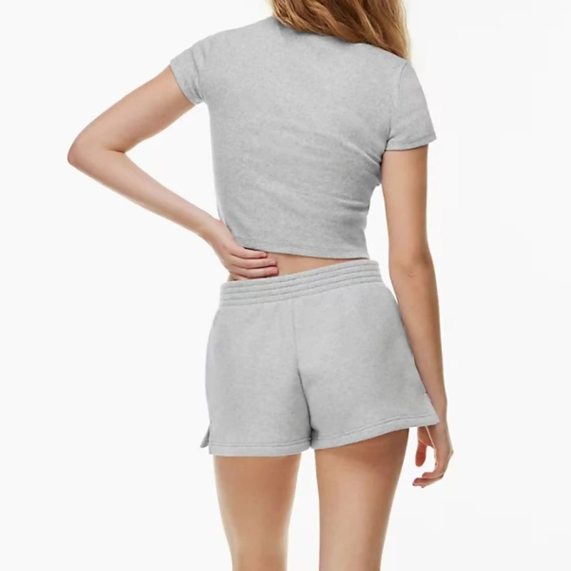 product-Side Slit Breathable Cotton Casual Sweat Shorts-Ruiteng-img