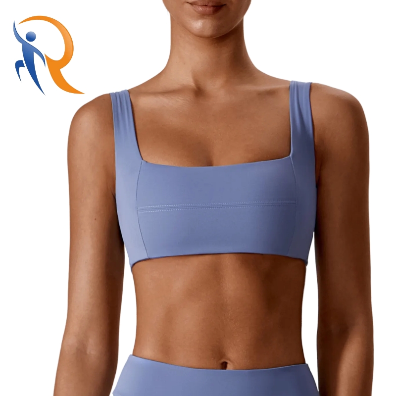 Square Collar Sports Bra Halter Push Up Workout Fitness Yoga Bra