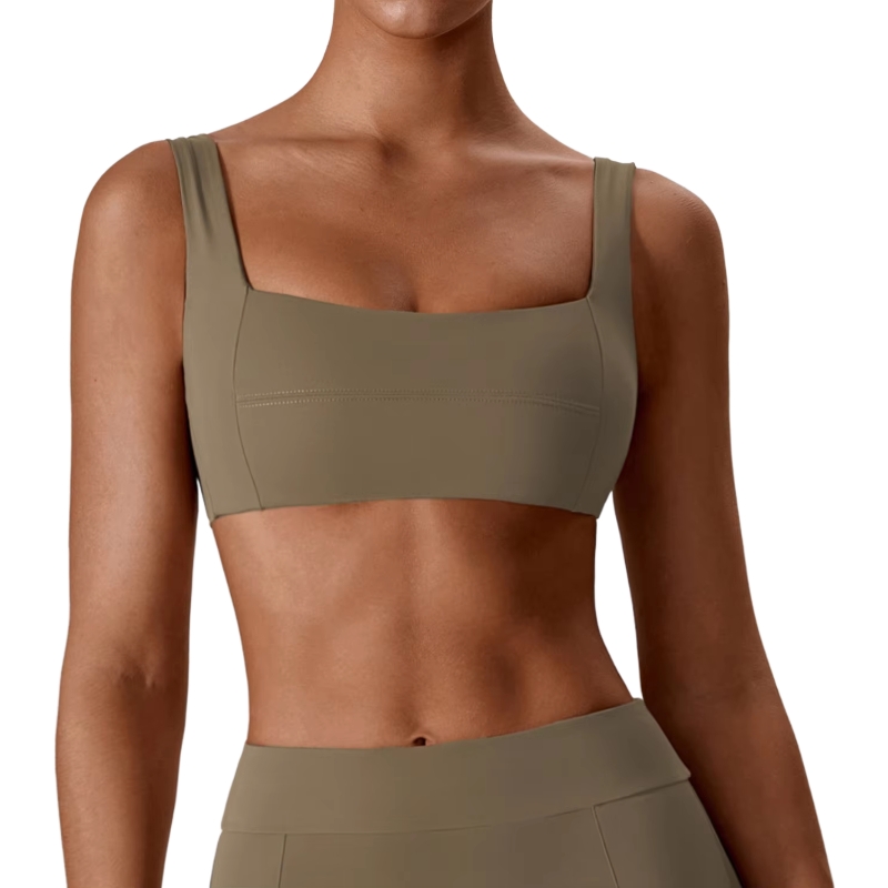 product-Square Collar Sports Bra Halter Push Up Workout Fitness Yoga Bra-Ruiteng-img
