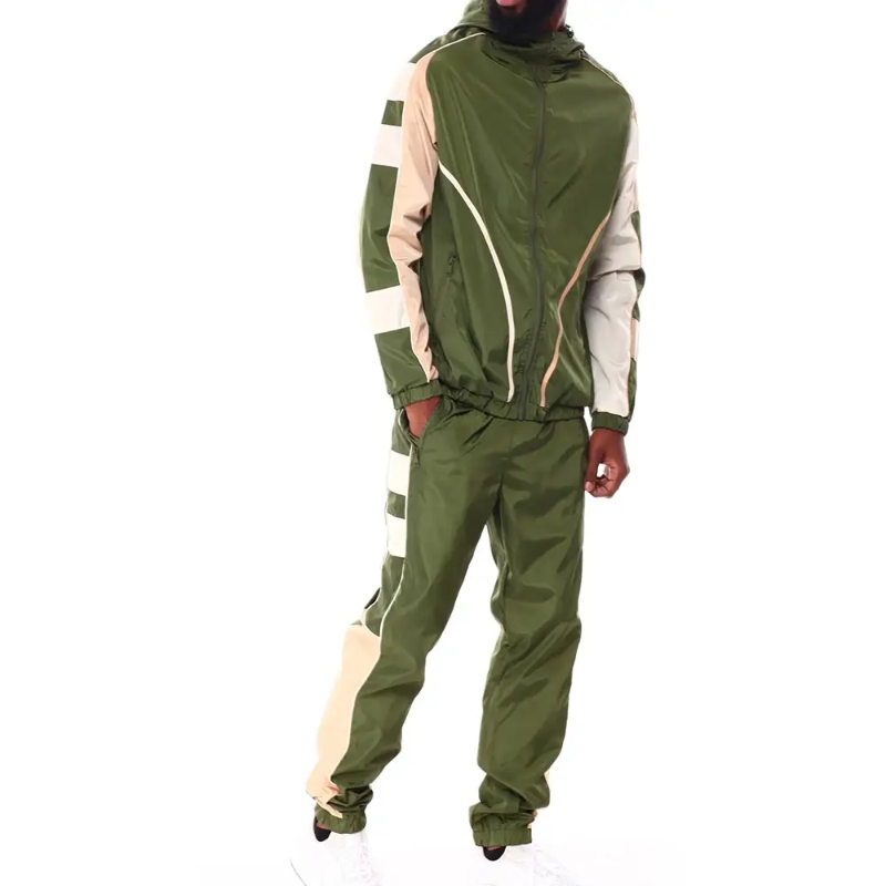 product-Nylon Polyester Tracksuits Sportswear Zip up Jacket Pants Windbreaker Men Track Set-Ruiteng-