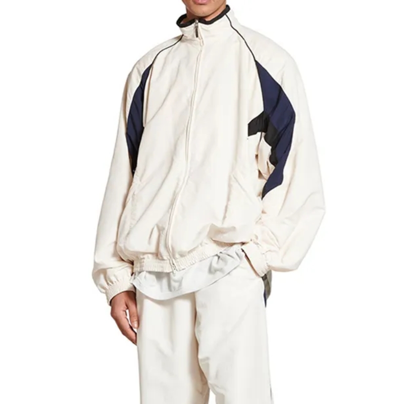 product-Ruiteng-Custom Contrast Color Jacket Set Nylon Polyester Windbreaker Nylon Tracksuit Men-img