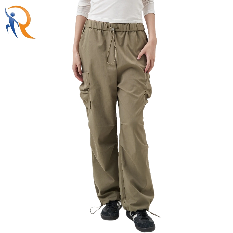 Women's Casual Adjustable Drawstring Flap Pocket Track Pants