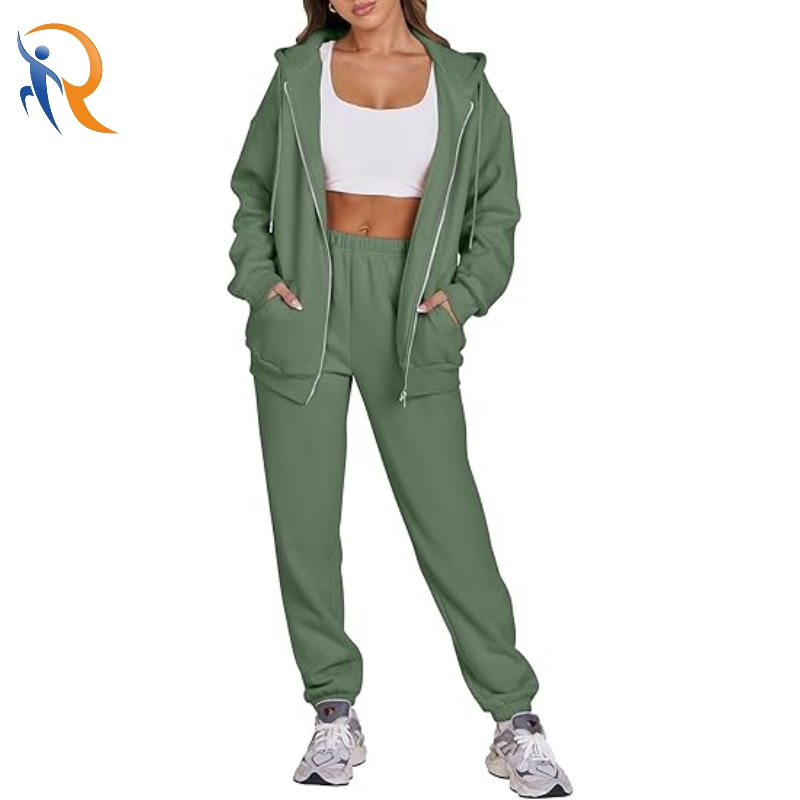 Women's Oversized Zip up Sweatshirt Jogger Sweatsuits