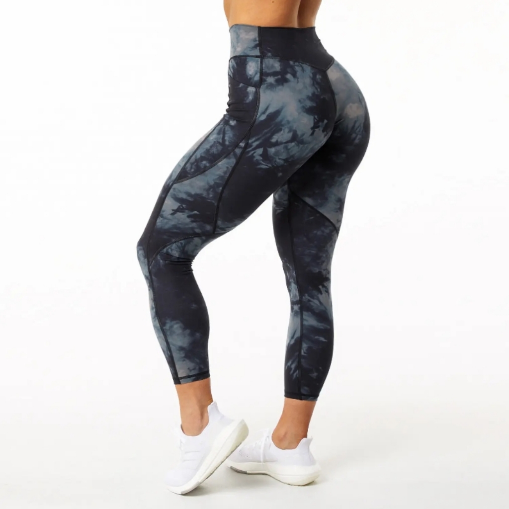 product-Ruiteng-Tie Dye Pocket Hip Lift Elastic Tight Running Yoga Pants for Women-img