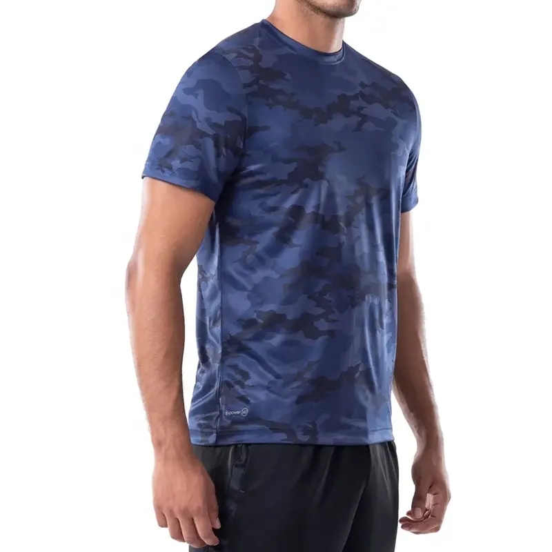 product-Mens Quick Dry Elastic GYM Fitness Sport T-shirt-Ruiteng-img