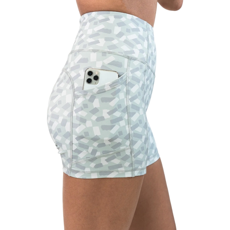 product-High Waist Printed Shorts with Pocket Custom Logo Yoga Shorts-Ruiteng-img
