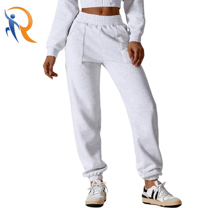 Casual Loose Fitting Heavy Fleece Custom Logo Jogger Pants for Women