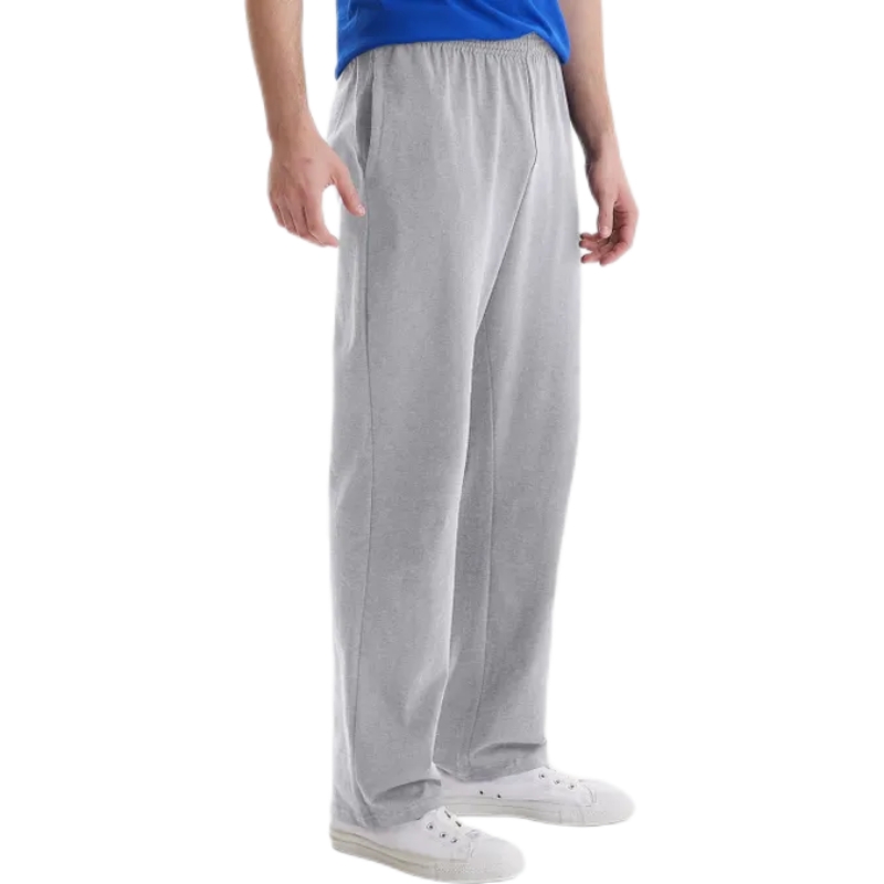 product-Ruiteng-Mens Heather Grey Elastic Cotton Fleece Jersey Pants-img