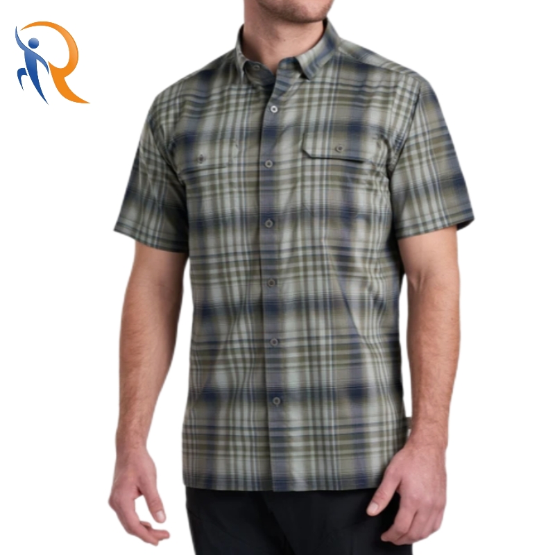 Men's Custom Front Flap Pocket Outdoor Plaid Shirt