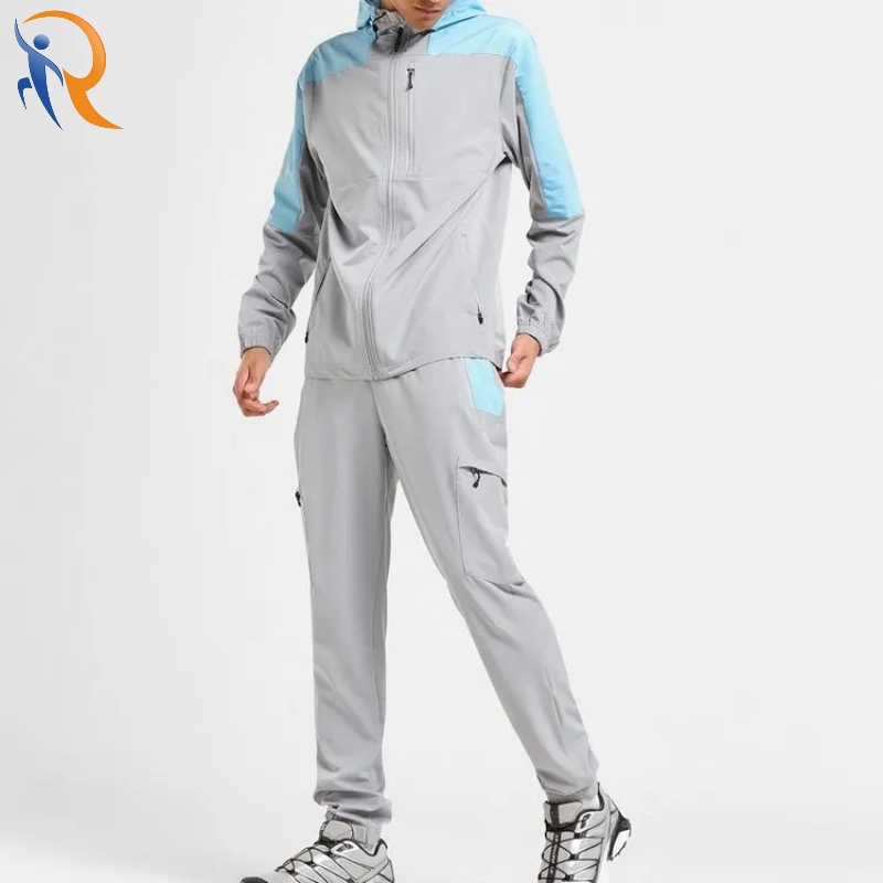 Nylon Two-Piece Hoodie Jogging Fitness Tracksuit for Men