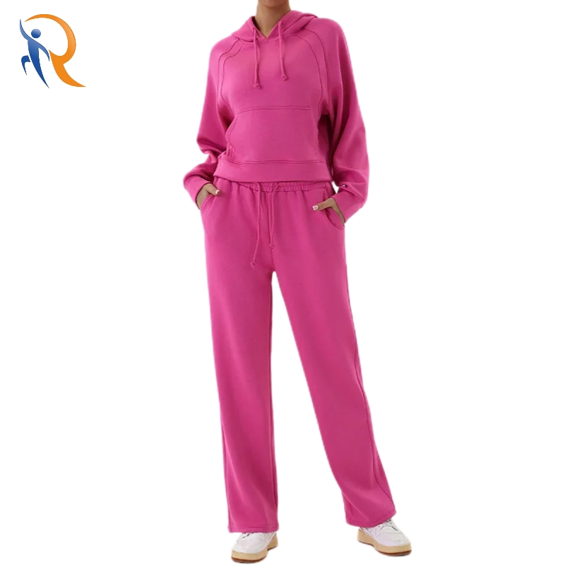 Spring Heavyweight Custom Logo Plain Sports Tracksuit Sweatsuit High Quality Women Set
