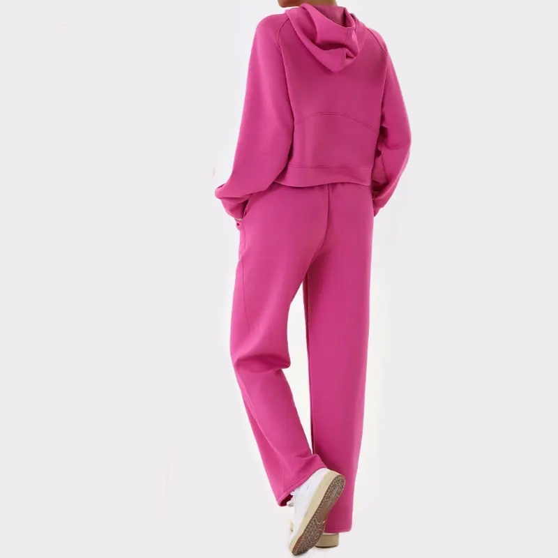 product-Spring Heavyweight Custom Logo Plain Sports Tracksuit Sweatsuit High Quality Women Set-Ruite