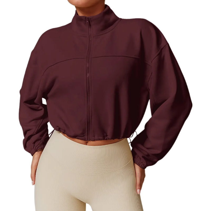 product-Winter Custom Full Zip up Cropped Top Sweatshirts High Quality Jacket-Ruiteng-img