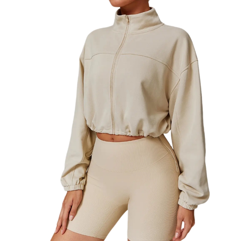 product-Ruiteng-Winter Custom Full Zip up Cropped Top Sweatshirts High Quality Jacket-img