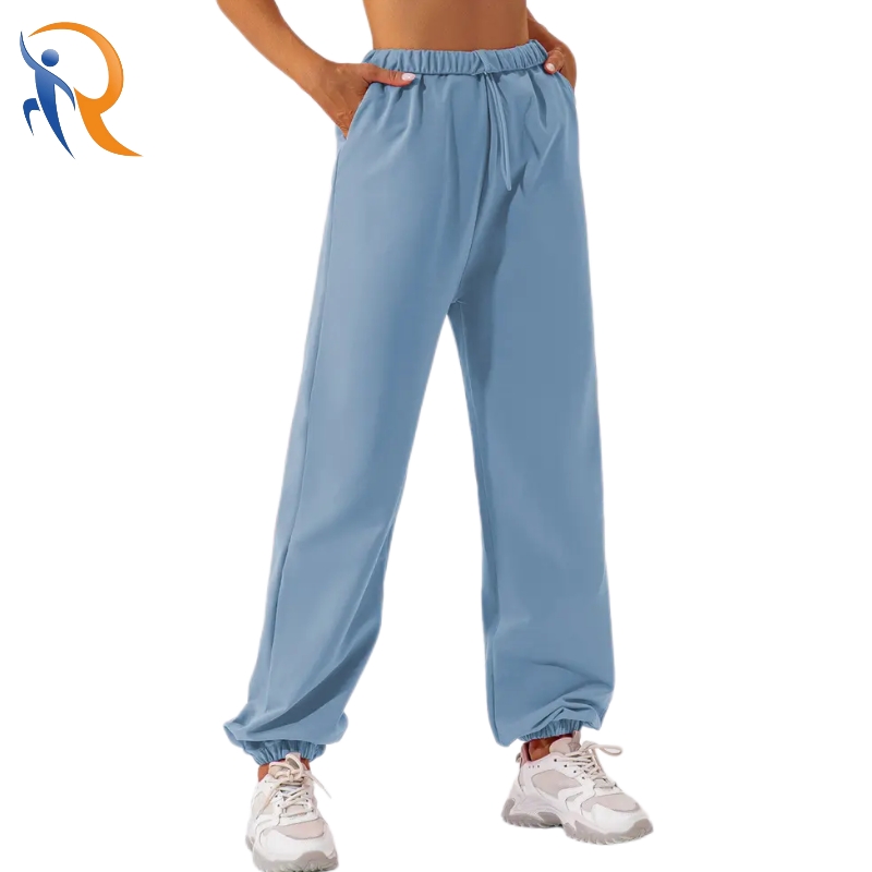Women Drawstring Elastic High Waist  Yoga Gym Running Joggers