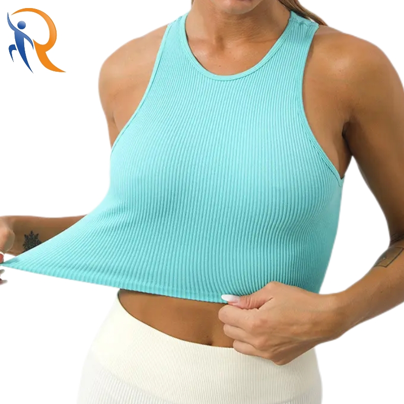 Custom Women's Yoga Sports Bra Fitness Ribbed Tank Top