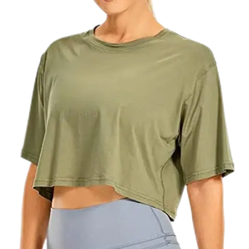 product-Ruiteng-Custom Womens Cotton Workout Crop Tops Short Sleeve Yoga Shirts Casual Athletic Runn