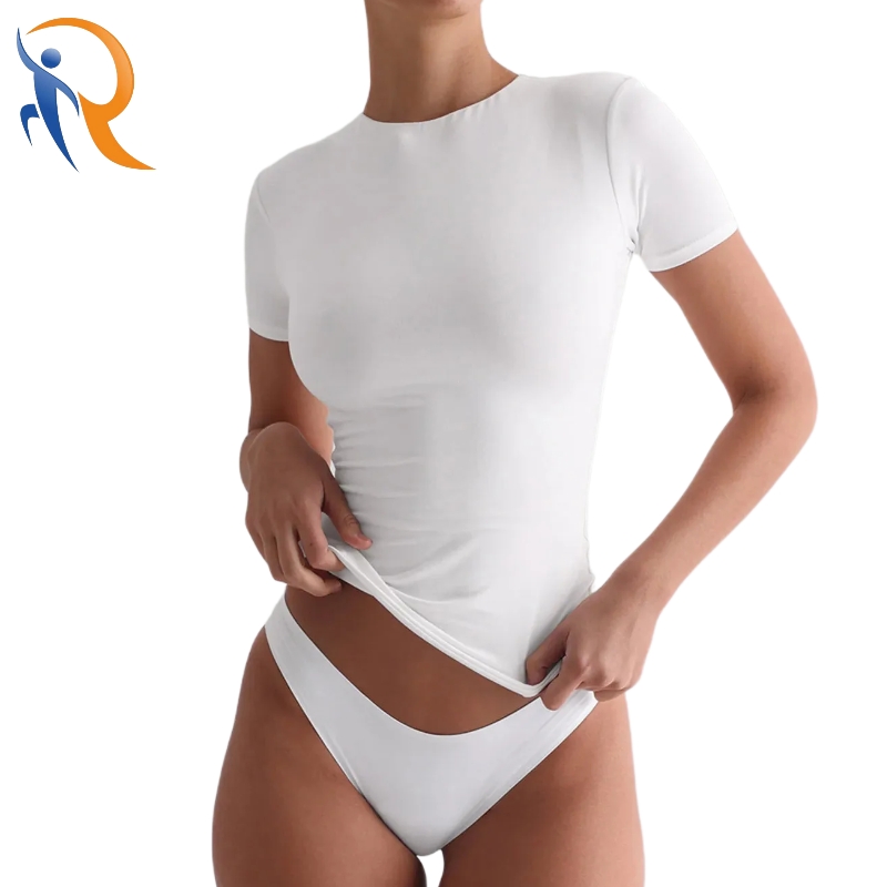 Fitted T-shirt for Women Wholesale Gym Top Summer Nylon Spandex Top