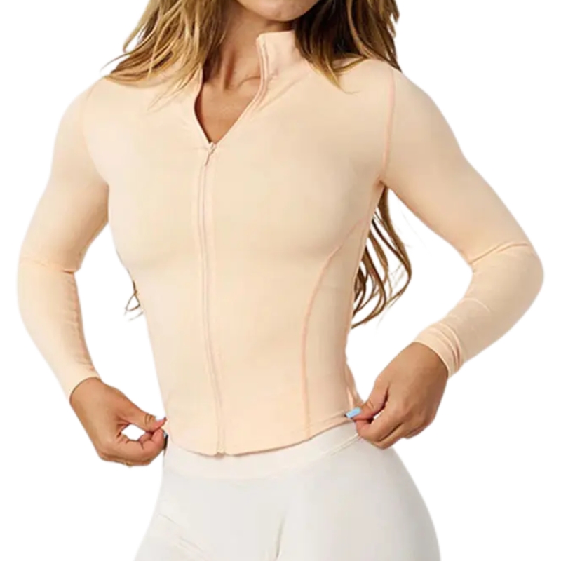 product-Custom Activewear Long Sleeve Slim Fit Running Training Fitness Zip up Yoga Jacket-Ruiteng-i