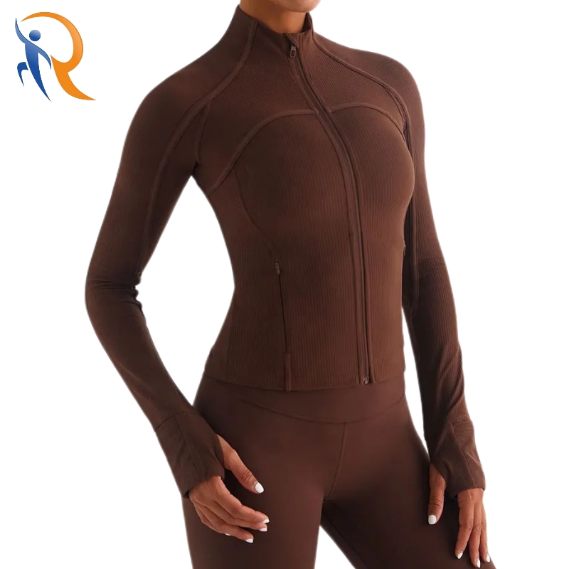 Women Sports Yoga Jacket Zip up Quick Dry Athletic Fitness Gyms Coat