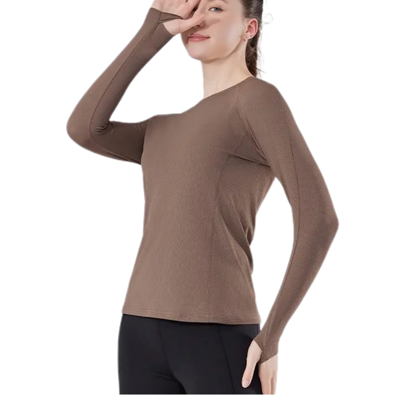product-Ruiteng-Women Yoga Top Fitness Outdoor Sports Long Sleeve Elastic T-shirt-img