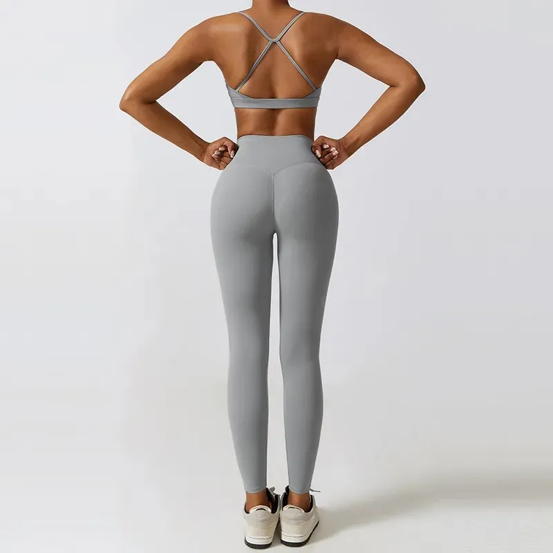 product-Ruiteng-Custom Long Sleeve Top Cross Back Bra Leggings 3 Pieces Yoga Set-img
