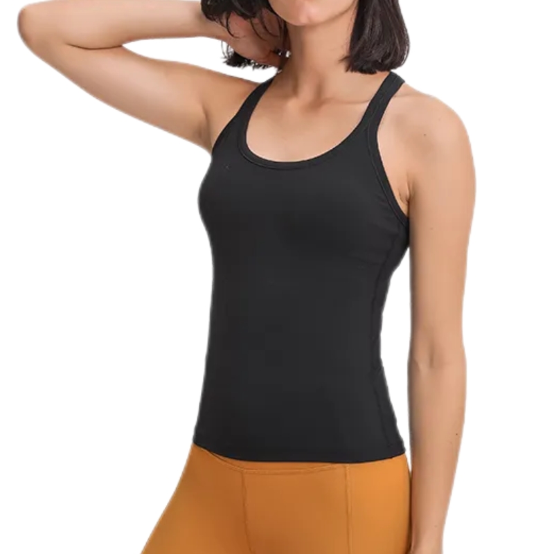 product-Fitness Tank Top for Women With Builtin Bra Gym Wear Sportswear-Ruiteng-img