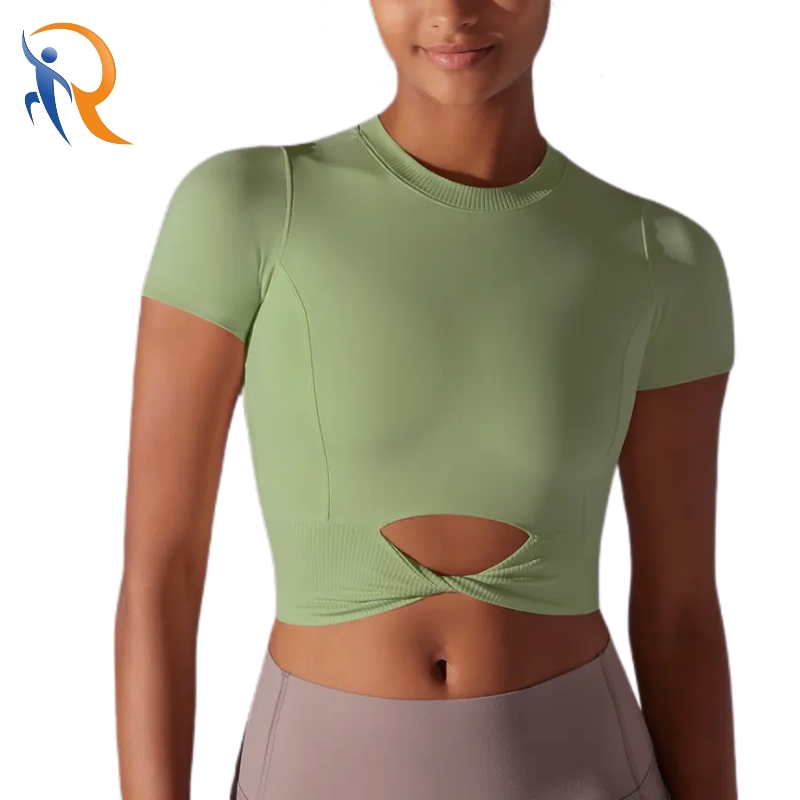 Summer Lightweight Hollow Out Outdoor Sports Yoga Crop Top