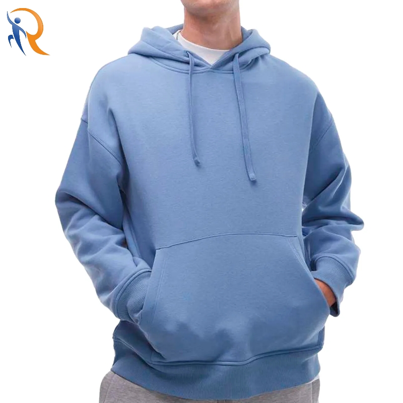 Mens Pullover Heavyweight Fleece Cotton Drawstring Hoodies Custom logo
