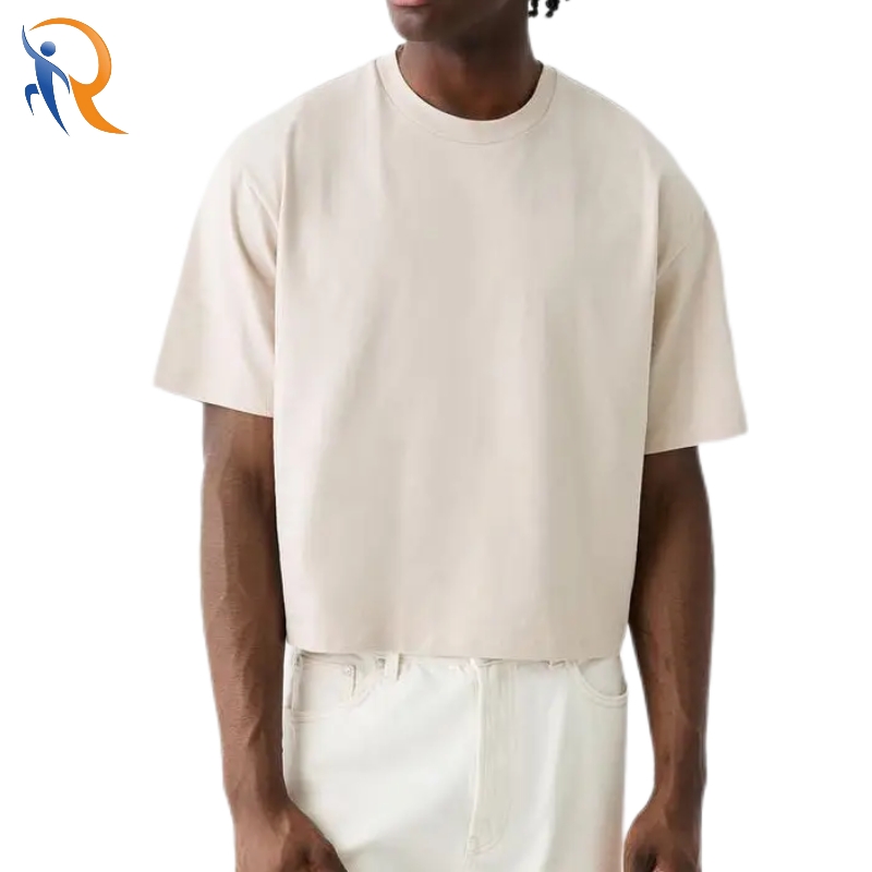 Manufacturer High Quality Custom Oversized Boxy Fit Cropped Men Cotton T-shirt