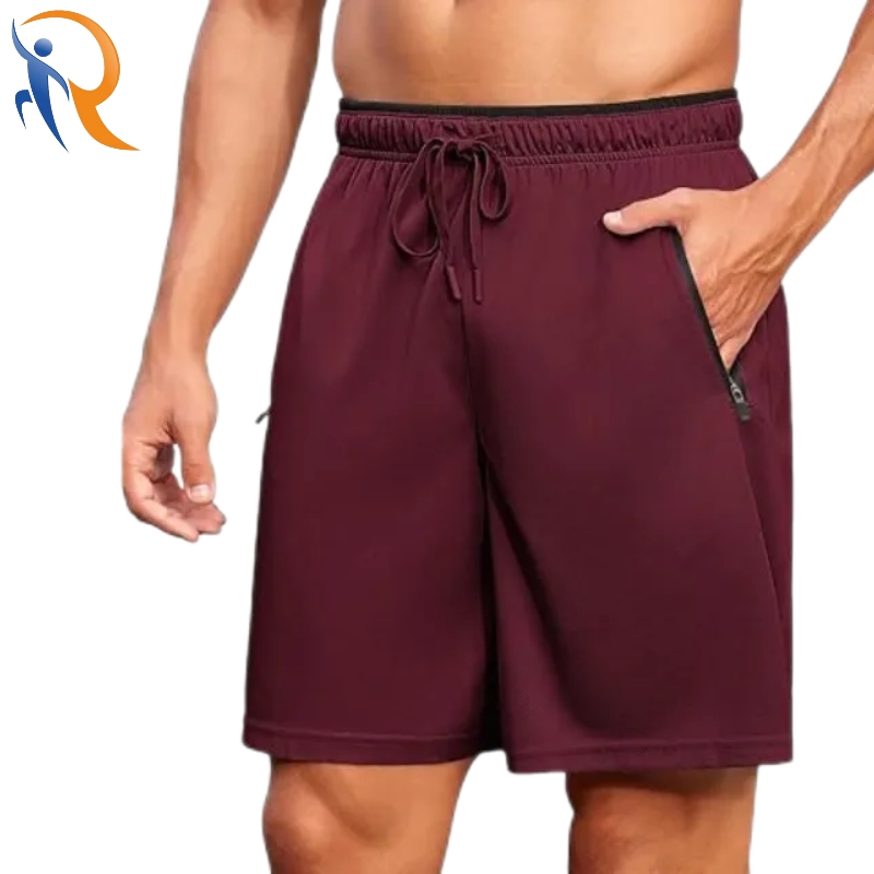 Custom Elastic Waitband Side Vent Zipper Pocket Shorts