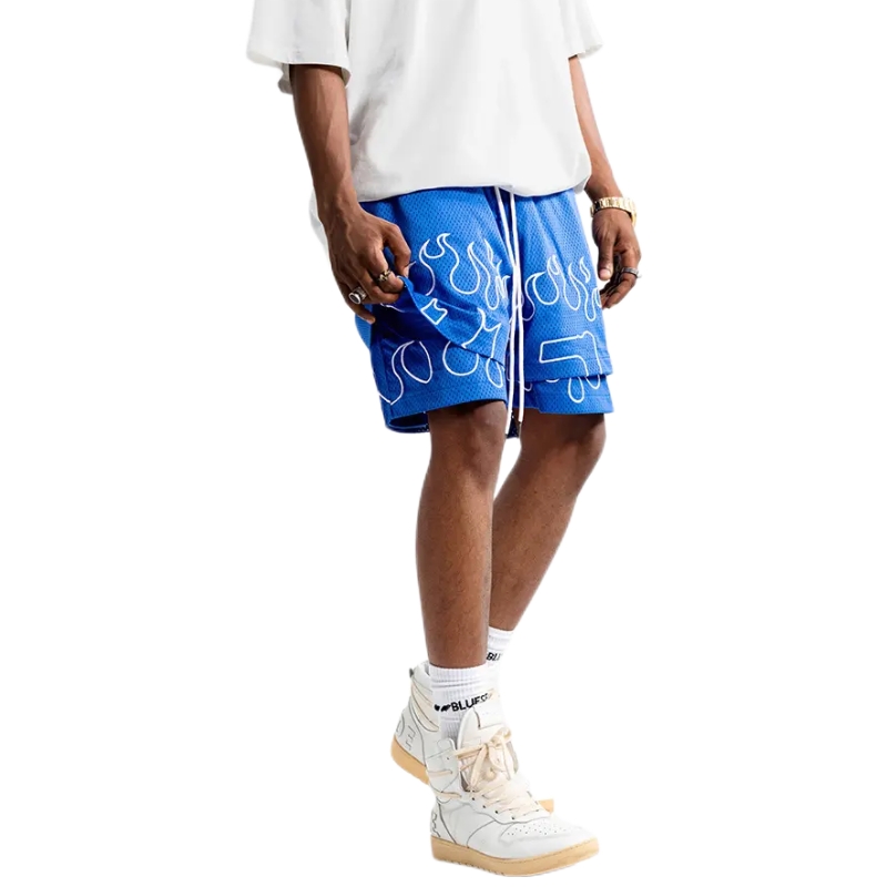 product-Double Mesh 6 Inch Inseam Shorts Embroidered Basketball Casual Sports Shorts-Ruiteng-img